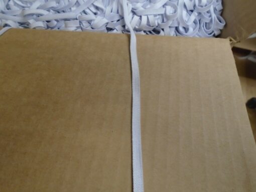 5000 YARDS FULL CASE OF FLAT FOLDED 1/4″ WHITE ELASTIC FOR DIY FACE MASK APPAREL, DRAPERY, BEDDING & HOME FURNISHING – WHOLESALE – MADE IN USA